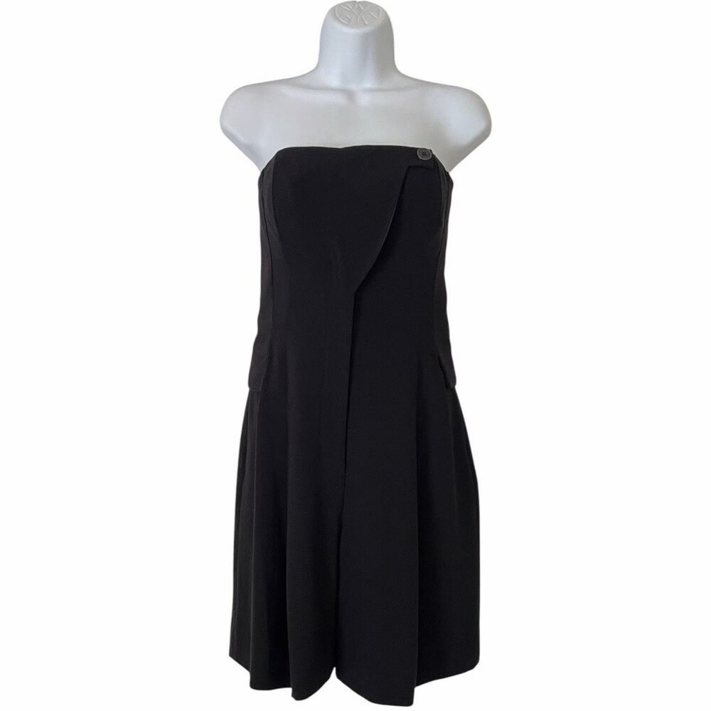 Alexander Wang Strapless Corset Romper Pleated Date Night Quiet Luxury Black 8
